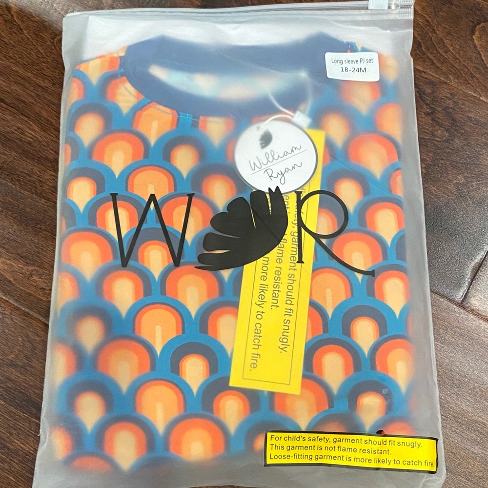 William & Ryan Bamboo Colorful Long Sleeve Pajama Set 18-24m NWT